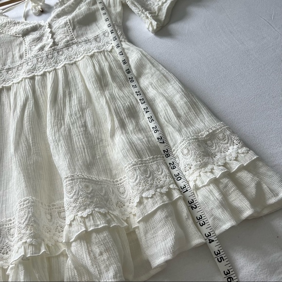 BluIvy Bohemian Style White Lace Detail A-Line Dress - Picture 15 of 17